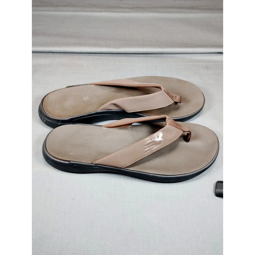 New Balance 340 V1 Men 12 Brown Black SMT340B1 Slide Sandals Comfort Flip Flops